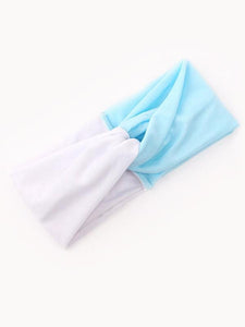 White and Blue Boho Turban Headband