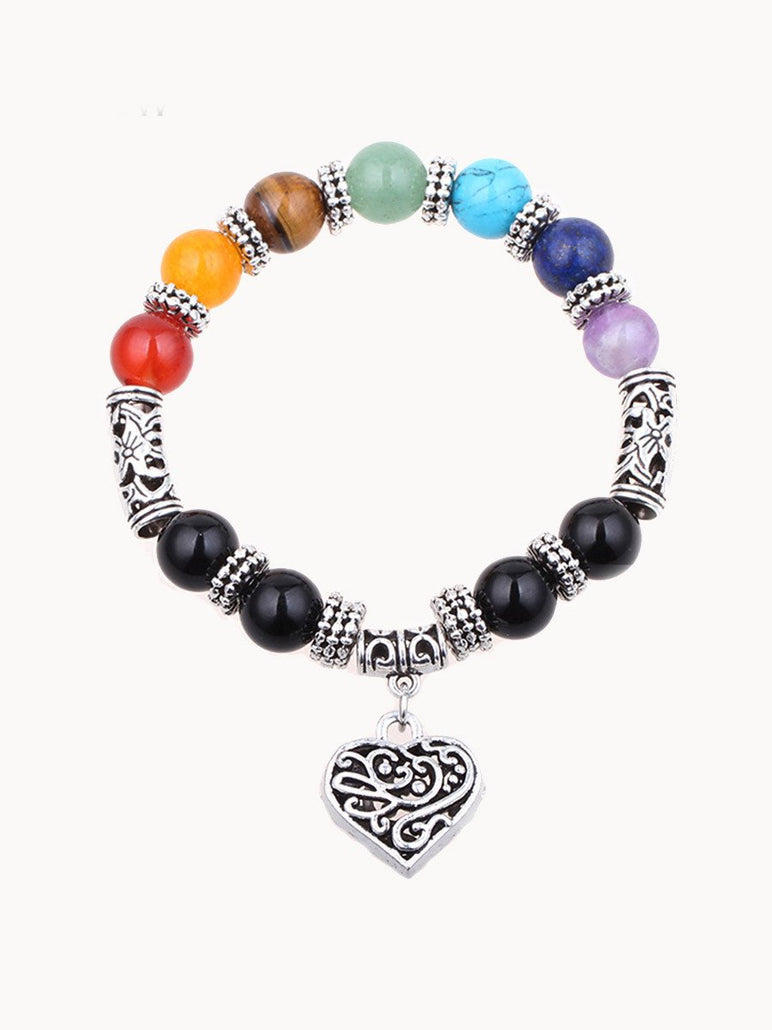 Healing Chakra Charm Bracelet with Natural Stones