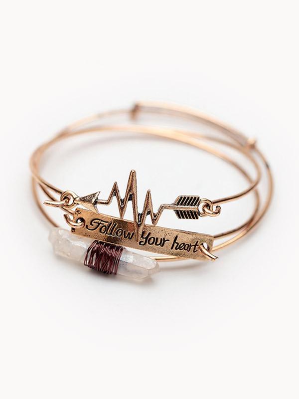 Follow Your Heart Bracelet With Natural Stone