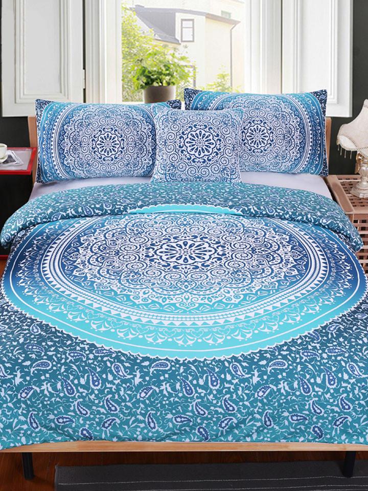 Light Blue Mandala Bedding Set