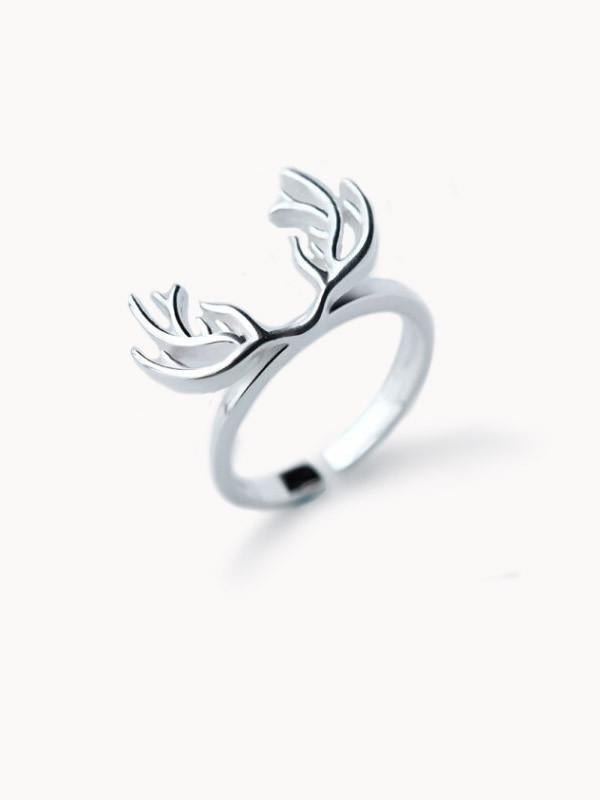 Silver Antlers Ring